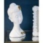 Cabeza de Buda de resina blanca 21,5x16x35 cm