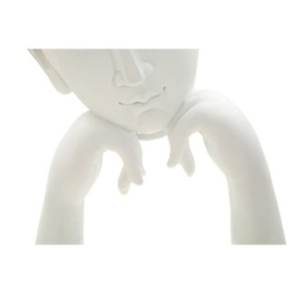 Cabeça de Buda em resina branca, 21,5 x 13 x 36 cm