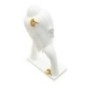 Cabeza de Buda de resina blanca 21,5x13x36 cm