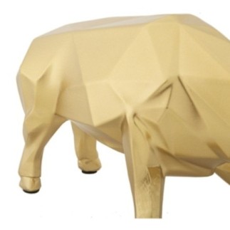 Statua di toro in resina dorata 19,5x9,9x10,6 cm