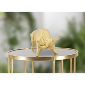 Statua di toro in resina dorata 19,5x9,9x10,6 cm