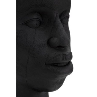 Statuetta Masai in resina nera 25x25x56 cm