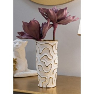 Vase en céramique blanche 12.5x25 cm