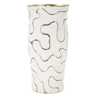 Vaso de cerâmica branca 16 x 32,5 cm
