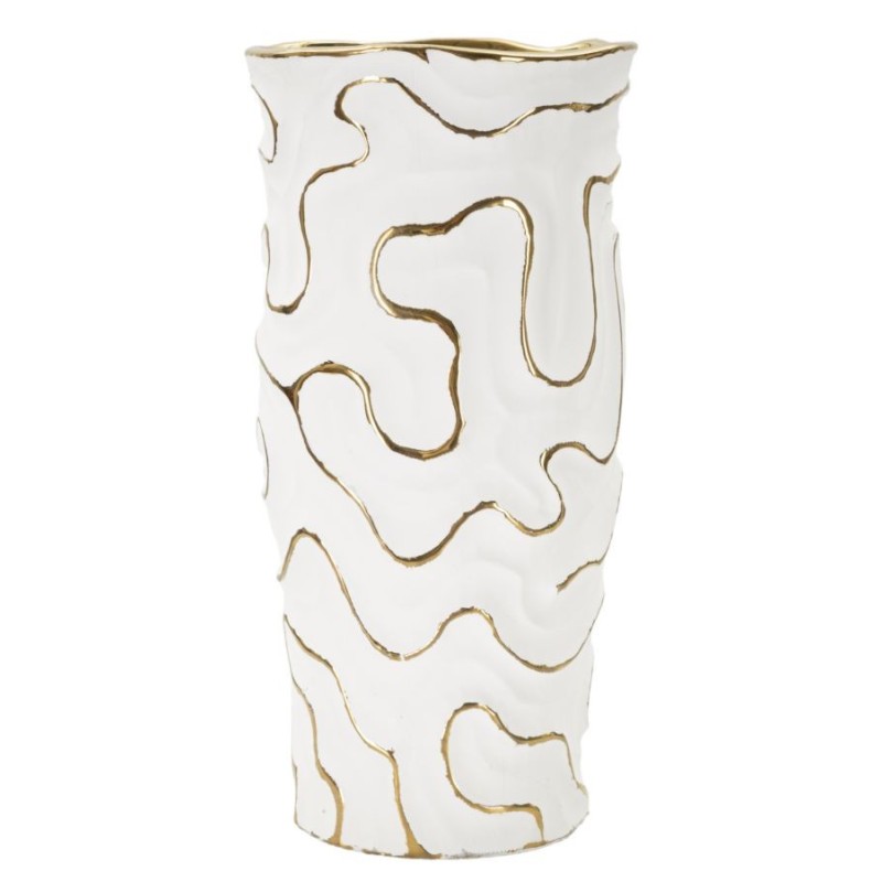 Vaso de cerâmica branca 16 x 32,5 cm