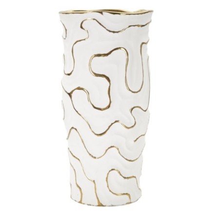Vaso de cerâmica branca 16 x 32,5 cm