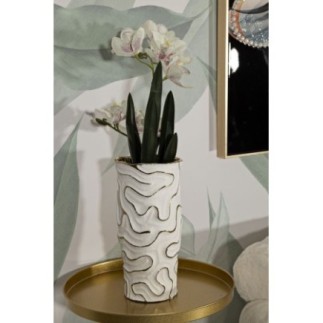 Vaso de cerâmica branca 16 x 32,5 cm
