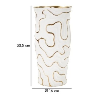 Vaso de cerâmica branca 16 x 32,5 cm