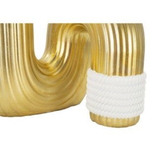 Vaso in resina dorata 15,3x13x30,5 cm