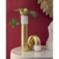 Vaso em resina dourada 15,3 x 13 x 30,5 cm Vaso em resina dourada 15,3 x 13 x 30,5 cm