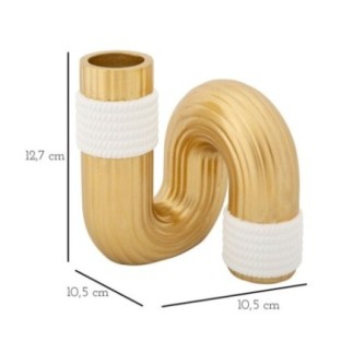 Vaso em resina dourada 10,5 x 10,5 x 12,7 cm