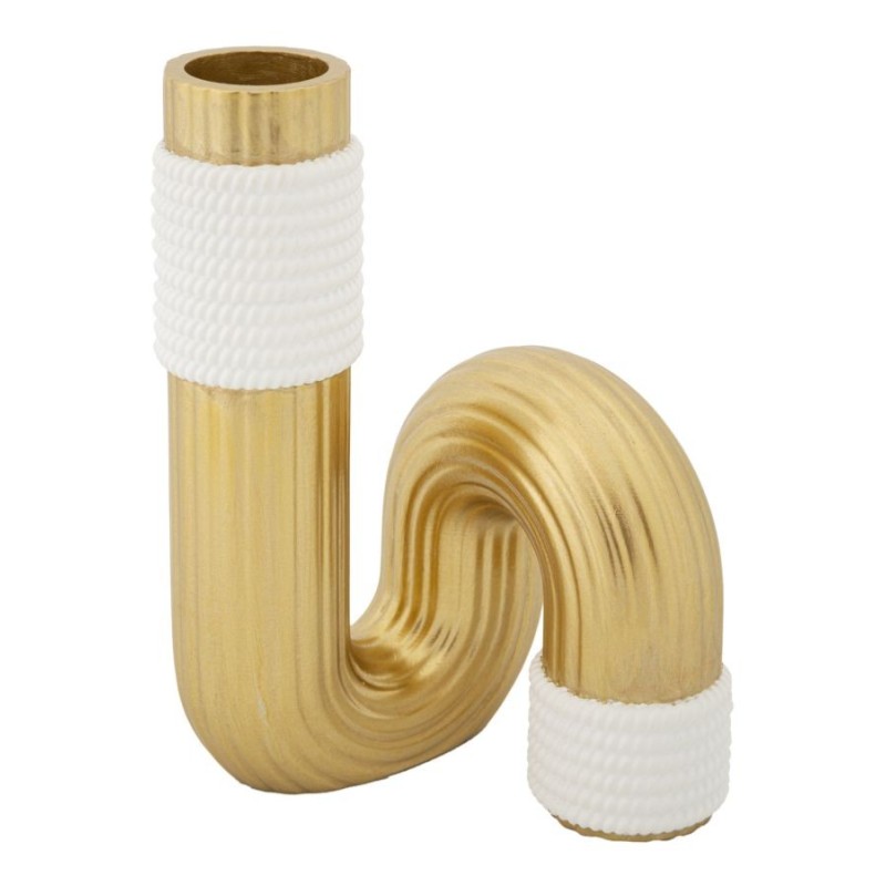 Vaso in resina dorata 10,7x10,7x18,3 cm