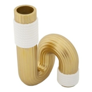 Vaso in resina dorata 10,7x10,7x18,3 cm