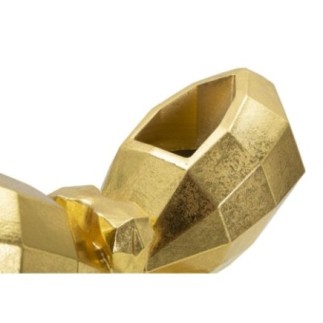 Jarrón mariposa de resina dorada 22,5x8x15 cm