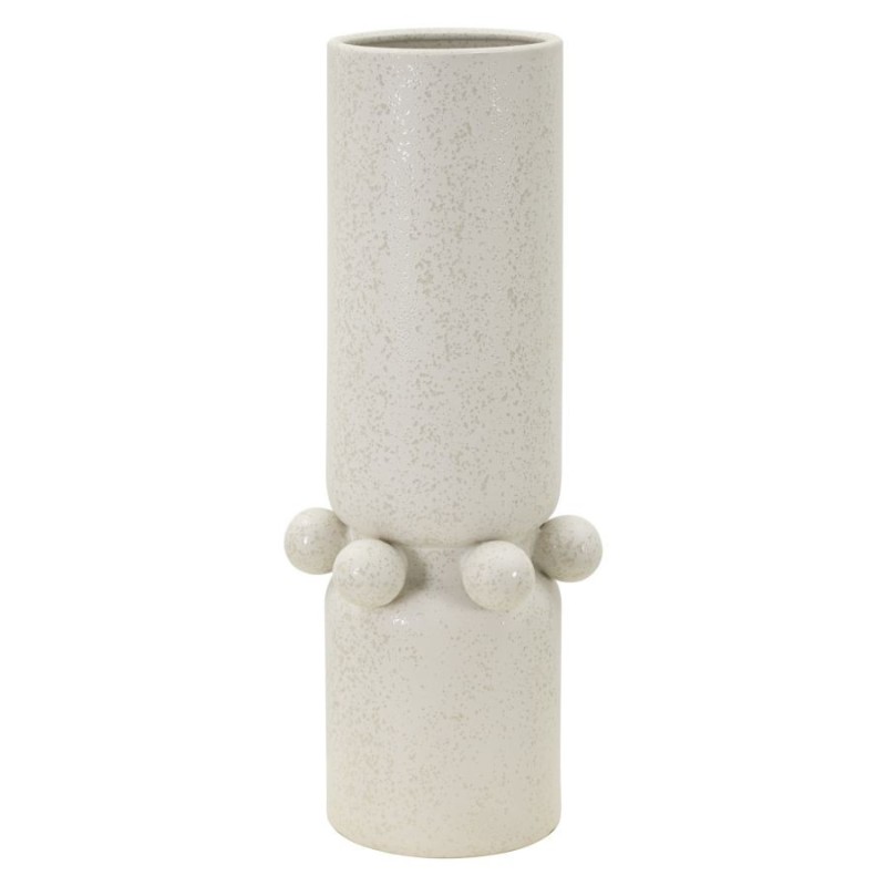 Vase boule en céramique blanche 15.5x41 cm