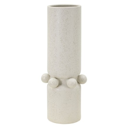 Vase boule en céramique blanche 15.5x41 cm