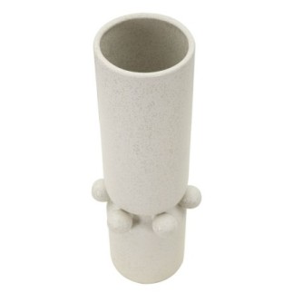 Vaso esférico em cerâmica branca, 15,5 x 41 cm