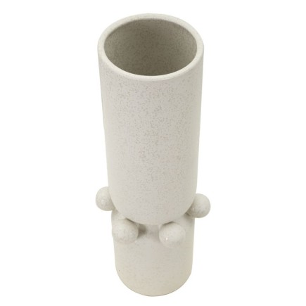 Vaso esférico em cerâmica branca, 15,5 x 41 cm