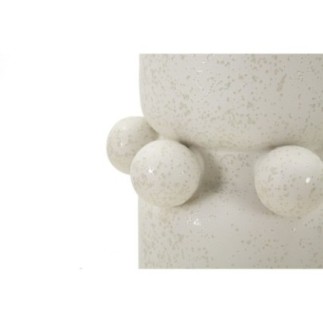 Vase boule en céramique blanche 15.5x41 cm