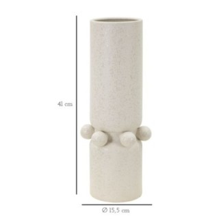 Vaso esférico em cerâmica branca, 15,5 x 41 cm