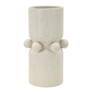 Vase boule en céramique blanche 16x28 cm