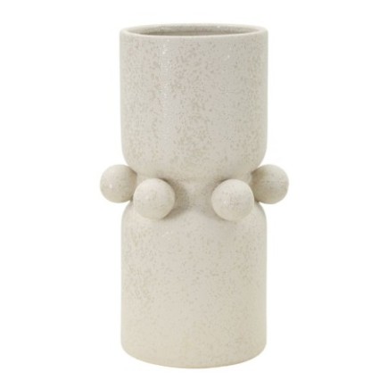 Vase boule en céramique blanche 16x28 cm