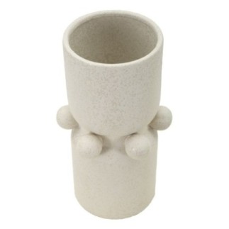 Vase boule en céramique blanche 16x28 cm