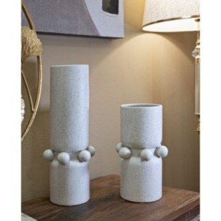 Vaso a sfera in ceramica bianca 16x28 cm