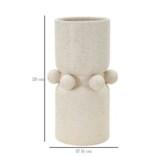 Vaso a sfera in ceramica bianca 16x28 cm