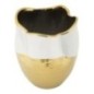 Vaso de cerâmica dourado e branco, 20 x 25 cm Vaso de cerâmica dourado e branco, 20 x 25 cm