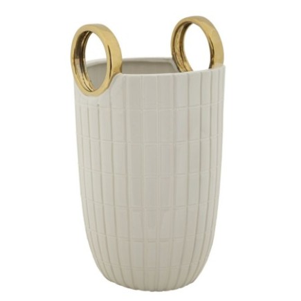 Vaso de cerâmica branca 18x25 cm