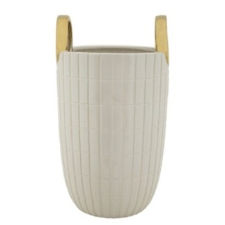 Vaso de cerâmica branca 18x25 cm