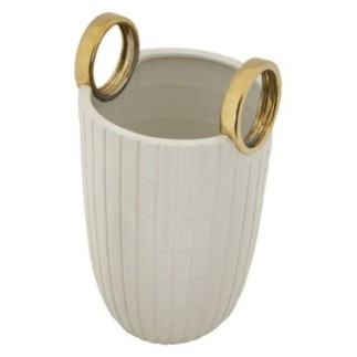 Vaso de cerâmica branca 18x25 cm