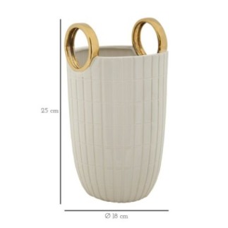 Vaso de cerâmica branca 18x25 cm