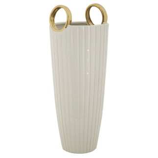 Vaso de cerâmica branca 18 x 45 cm