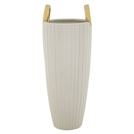 Vaso de cerâmica branca 18 x 45 cm