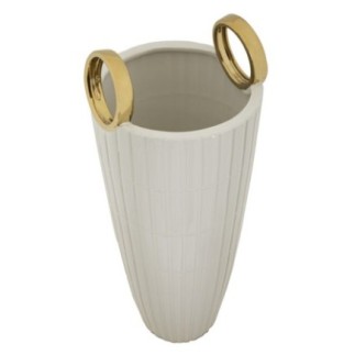 Vaso de cerâmica branca 18 x 45 cm