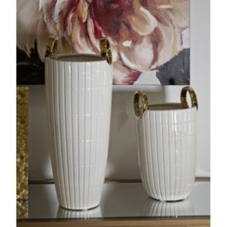 Vase en céramique blanche 18x45 cm