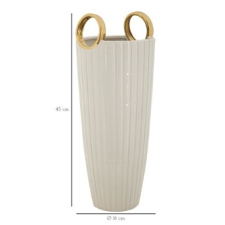 Vaso de cerâmica branca 18 x 45 cm