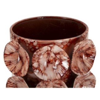 Vaso coquillage in metallo marrone 12,5x12,5x12,5x24 cm