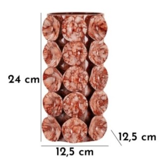 Vaso coquillage in metallo marrone 12,5x12,5x12,5x24 cm