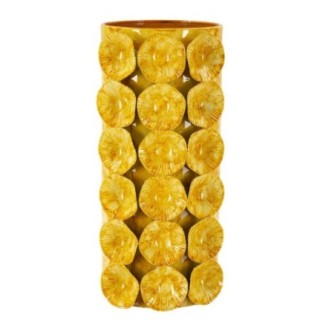 Vase coquillage en métal jaune 16x15x33