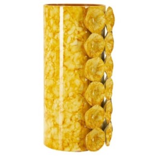 Vase coquillage en métal jaune 16x15x33