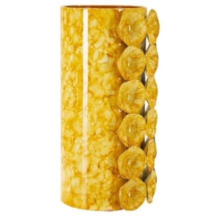 Vase coquillage en métal jaune 16x15x33