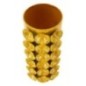 Vaso em forma de concha em metal amarelo 16x15x33 Vaso em forma de concha em metal amarelo 16x15x33
