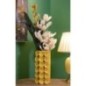 Vaso em forma de concha em metal amarelo 16x15x33 Vaso em forma de concha em metal amarelo 16x15x33