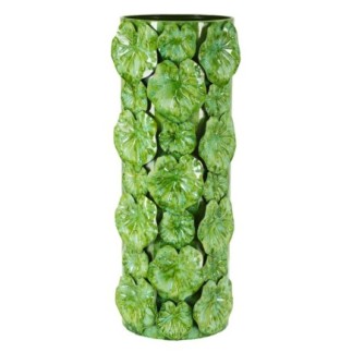 Vase coquillage en métal vert 18x17.5x46