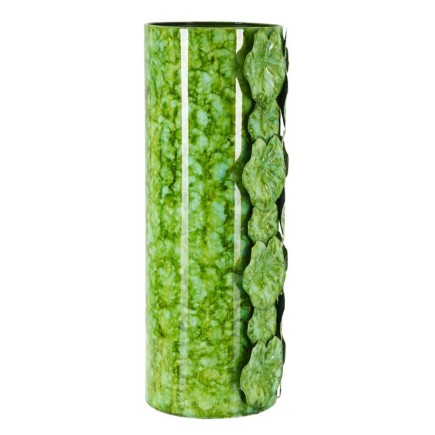 Vase coquillage en métal vert 18x17.5x46