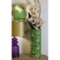 Vaso em forma de concha em metal verde 18x17,5x46 Vaso em forma de concha em metal verde 18x17,5x46