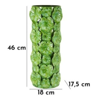 Vase coquillage en métal vert 18x17.5x46